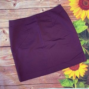 NWOT 😈 Kate Spade Saturday Sz 0/XS Plum Stretch Twill High Waisted Mini Skirt